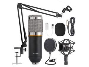Condenser Microphone XLR to 3.5mm Podcasting Studio Recording Condenser Microphone Kit Computer Mics with Adjustable Mic Suspension Scissor Arm Metal Shock Mount Double-layer Pop Filter Silver Condenser Microphone XLR to 3.5mm Podcasting Studio Recording Condenser Microphone Kit Computer Mics with Adjustable Mic Suspension Scissor Arm Metal Shock Mount Double-layer Pop Filter Silver