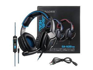 Stereo Gaming Headset PS4 Xbox One S SADES SA920PLUS Noise Cancelling Over Ear Headphones with Mic Bass Soft Memory Earmuffs for PC Laptop Mac Nintendo Switch Games Mobile