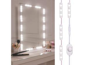 Led Vanity Mirror Light, Dimmable 60 LEDs Makeup Mirror Light Kits, 10FT 1200LM Waterproof DIY LED Light Strip Daylight White 6000K with Dimmer for Vanity Table Bathroom Dressing Room