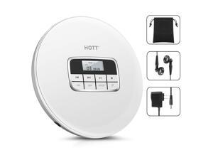 Portable CD Player HOTT Personal Compact Disc Player LCD Display with Stereo Earbuds Electronic Skip Protection Anti-Shock Function White Portable CD Player HOTT Personal Compact Disc Player LCD Display with Stereo Earbuds Electronic Skip Protection Anti-Shock Function White