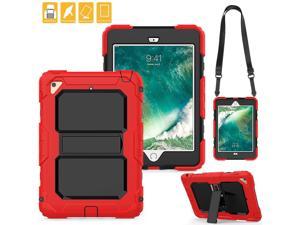 iPad Mini 4 Case Heavy Duty Tablet Case with Stand & Removable Shoulder Strap Shockproof 3 Layers Rugged Full Body Hard Cover Protective Case for Apple iPad Mini4 Model A1538 A1550