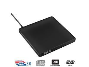 Werleo External DVD Drive USB 3.0 Ultra Slim Aluminum Portable CD DVD-RW Optical Drive Burner Writer Player Compatible for Windows 10 8 7 Laptop Computer PC of HP Dell LG Asus Acer LG Lenovo