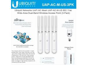 Ubiquiti Networks UniFi AC Mesh UAP-AC-M-US 802.11ac Wide-Area Dual-Band Wireless Access Point Indoor/Outdoor Application (3-Pack)
