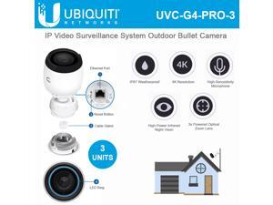Ubiquiti Networks - UVC-G4-PRO-3 - Ubiquiti UniFi G4-PRO Network Camera - 3 Pack - H.264 - 3840 x 2160 - 3x Optical - Ubiquiti Networks - UVC-G4-PRO-3 - Ubiquiti UniFi G4-PRO Network Camera - 3 Pack - H.264 - 3840 x 2160 - 3x Optical -