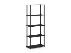 Furinno Turn-N-Tube 5-Tier Multipurpose Shelf Display Rack, Espresso/Black Furinno Turn-N-Tube 5-Tier Multipurpose Shelf Display Rack, Espresso/Black