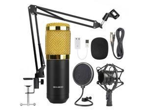 Profession BM800 Condenser Microphone for Computer Karaoke Phantom Power Pop Filter Multi-function Sound Card Profession BM800 Condenser Microphone for Computer Karaoke Phantom Power Pop Filter Multi-function Sound Card