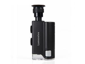 Lansceive Pocket Microscope,Handheld Mini Microscope with Lighted Zoom, Cellphone Holder,Portable Microscope