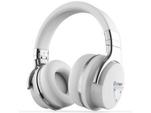 COWIN E7 Active Noise Cancelling Bluetooth Headphones with Microphone Deep Bass Wireless Headphones Over Ear, Comfortable Protein Earpads, 30H Playtime for Travel Work TV Computer Phone - White