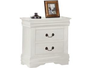 ACME Furniture Louis Philippe Nightstand Bedroom Storage Side Bedside in White ACME Furniture Louis Philippe Nightstand Bedroom Storage Side Bedside in White