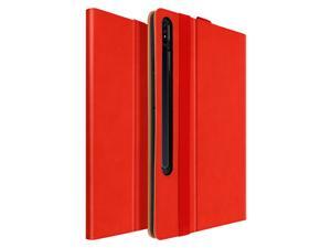 Back cover Samsung Galaxy Tab S7 Plus 12.4 in satin leather stand function Red Back cover Samsung Galaxy Tab S7 Plus 12.4 in satin leather stand function Red