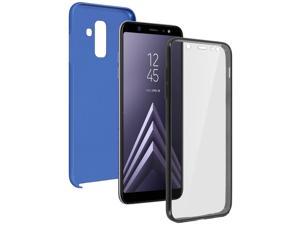 Silicone case + back cover in polycarbonate for Samsung Galaxy A6 Plus - Blue