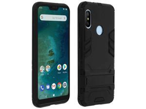 Silicone case, shockproof cover for Xiaomi Mi A2 Lite with kickstand - Black