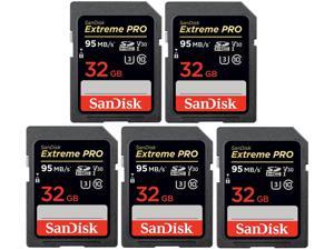 SanDisk Kit of Qty 5 x SanDisk Extreme Pro 32GB SDHC SDSDXXG-032G-GN4IN with 1 USB Reader