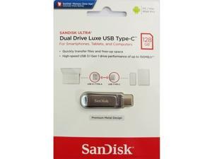 SanDisk SDDDC4-512G MCD 512GB USB 3.1 Dual A+C Flash Drive r150MB/s SanDisk Ultra Luxe Silver Premium Metal Design Swivel Bulk RFB