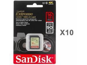 SanDisk Kit of Qty 10 x SanDisk Extreme 16GB SDHC SDSDXNE-016G-GNCIN SanDisk Kit of Qty 10 x SanDisk Extreme 16GB SDHC SDSDXNE-016G-GNCIN