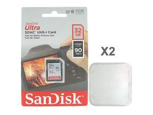 SanDisk Kit of Qty 2 x SanDisk Ultra 32GB SDHC SDSDUNR-032G-GN6IN with Cases SanDisk Kit of Qty 2 x SanDisk Ultra 32GB SDHC SDSDUNR-032G-GN6IN with Cases