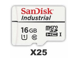 SanDisk 16GB Industrial Grade MLC Micro SDHC Class 10 SDSDQAF3-016G-I Memory Card (25 Pack)