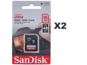 SanDisk 16GB Ultra SDHC Class 10 UHS-I 48MB/s SD Camera Card SDSDUNB-016G Retail (2 Pack) SanDisk 16GB Ultra SDHC Class 10 UHS-I 48MB/s SD Camera Card SDSDUNB-016G Retail (2 Pack)