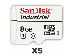 SanDisk 8GB Industrial Grade MLC Micro SDHC Class 10 SDSDQAF3008GI Memory Card Bulk 5 Pack
