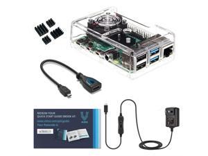 Vilros Accessories Starter Pack for Raspberry Pi 4-Includes Fan Cooled Case-Power Supply -Heatsink (Set of 4) -Micro HDMI & USB-C Adapters Vilros Accessories Starter Pack for Raspberry Pi 4-Includes Fan Cooled Case-Power Supply -Heatsink (Set of 4) -Micro HDMI & USB-C Adapters