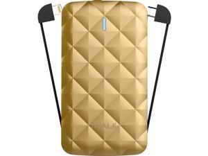 iWalk Duo UBO3000 3000mAh Rechargeable Backup Battery with Built in Lightning and Micro USB Charging Cables, Gold iWalk Duo UBO3000 3000mAh Rechargeable Backup Battery with Built in Lightning and Micro USB Charging Cables, Gold