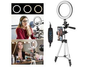 Dimmable LED Ring Light Lamp w/Tripod Stand For Phone Selfie Camera Studio Video Dimmable LED Ring Light Lamp w/Tripod Stand For Phone Selfie Camera Studio Video