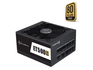 Silverstone ET500-MG, 80 Plus Gold 600W Modular Cable ATX Switching Power Supply, PCI-E 8pin and PCI-E 6pin connectors Support, Black, SST-ET500-MG