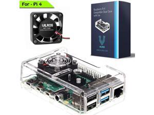 Vilros Raspberry Pi 4 Compatible Clear Transparent Case with Built in Fan Vilros Raspberry Pi 4 Compatible Clear Transparent Case with Built in Fan