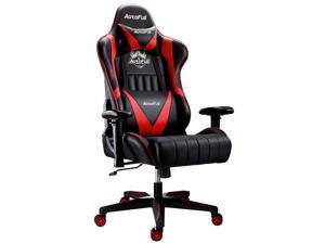 AutoFull Gaming Chair Racing Style Ergonomic High Back Computer Chair with Height Adjustment, Headrest and Lumbar Support E-Sports Swivel Chair,red