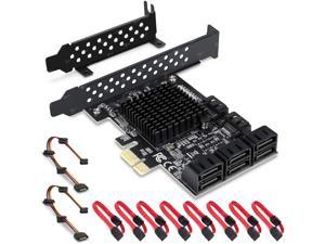 Tamppkon PCIe SATA Card, 8 Port  SATA Controller Expansion Card with Low Profile Bracket, Marvell 9215 Non-Raid, Boot as System Disk, Support 8 SATA 3.0 Devices(SA3014)