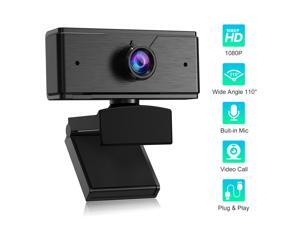 1080P Full HD Webcam, USB Web Camera with Built-in Microphone for Laptop, Computer, PC, Video Calling and Recording, Black 1080P Full HD Webcam, USB Web Camera with Built-in Microphone for Laptop, Computer, PC, Video Calling and Recording, Black