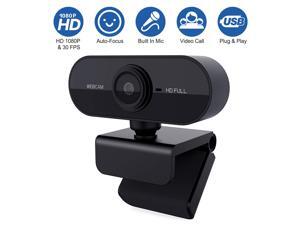 1080P Webcam with Microphone USB Web Camera Streaming Web Cam for Video Calling (Black) 1080P Webcam with Microphone USB Web Camera Streaming Web Cam for Video Calling (Black)