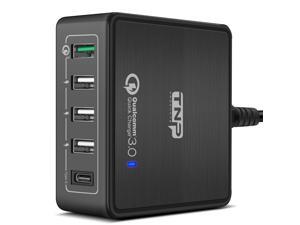 USB Fast Charger 5 Multiple Port 40W Quick Charging 3.0 Power Adapter Station with USB Type C for Galaxy S20 S10 S8, Compatible iPhone 11 Pro Max XS Max XR X 8 7 Plus, Ipad, Pixel, Tablet and More USB Fast Charger 5 Multiple Port 40W Quick Charging 3.0 Power Adapter Station with USB Type C for Galaxy S20 S10 S8, Compatible iPhone 11 Pro Max XS Max XR X 8 7 Plus, Ipad, Pixel, Tablet and More
