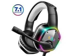 EKSA E1000 Gaming Headset 7.1 Virtual Surround Gaming Headphones Wired USB Earphone With LED RGB Light Mic For Computer/PC/PS4 Gray/Green EKSA E1000 Gaming Headset 7.1 Virtual Surround Gaming Headphones Wired USB Earphone With LED RGB Light Mic For Computer/PC/PS4 Gray/Green
