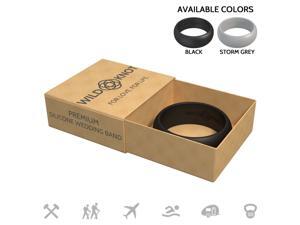 2 Pack Black Silicone Wedding Band | Rubber Wedding Ring | Men & Women 2 Pack Black Silicone Wedding Band | Rubber Wedding Ring | Men & Women