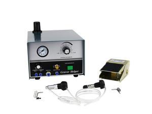 Pneumatic Engraving Machine Graver Helper Jewelry Engraver Mate Double Ended 2 Hand Pieces 110V