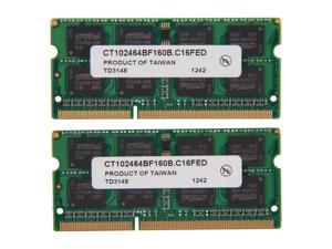Crucial 16GB (2 x 8G) 204-Pin DDR3 SO-DIMM DDR3L 1600 (PC3L 12800) Laptop Memory Model CT2KIT102464BF160B