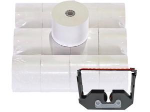 Genuine Monroe Printing Calculator Supply Kit - (6) M33X Ribbon Cartridges And (12) Rolls Of Premium 20 lb. Bond Paper Rolls Genuine Monroe Printing Calculator Supply Kit - (6) M33X Ribbon Cartridges And (12) Rolls Of Premium 20 lb. Bond Paper Rolls