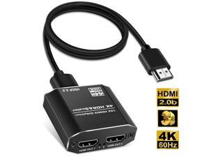 Easyday HDMI Splitter 1 in 2 Out, 1x2 HDMI 2.0b HDCP 2.2 Splitter, 4k@60Hz HDR,4:4:4,DTS-HD/Doby-True HD, Scaler EDID, for Xbox PS4 PS3 Fire Stick Roku Blu-Ray Player Apple TV HDTV