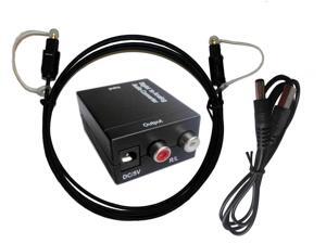 Digital Optical Coax to Analog RCA L/R Audio Converter Adapter with Fiber Cable USNE_DAC_300CM_USB Digital Optical Coax to Analog RCA L/R Audio Converter Adapter with Fiber Cable USNE_DAC_300CM_USB