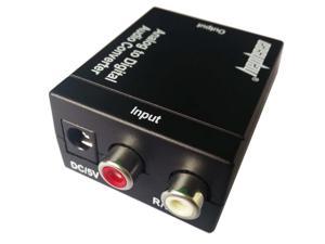 R/L RCA Analog to Digital Audio Converter Adapter Optical Coaxial Toslink Signal