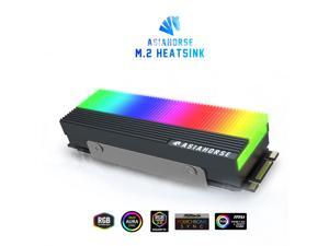 ASIAHORSE 5V 3Pin Piano-Style Argb M.2 Heatsink For PCIE NVME Or M.2 2280 SSD Cooler with Three M.2 Thermal Pad (Not Included SSD)-BLACK ASIAHORSE 5V 3Pin Piano-Style Argb M.2 Heatsink For PCIE NVME Or M.2 2280 SSD Cooler with Three M.2 Thermal Pad (Not Included SSD)-BLACK
