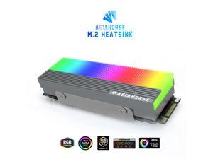 ASIAHORSE 5V 3Pin Piano-Style Argb M.2 Heatsink For PCIE NVME Or M.2 2280 SSD Cooler with Three M.2 Thermal Pad (Not Included SSD)-GERY ASIAHORSE 5V 3Pin Piano-Style Argb M.2 Heatsink For PCIE NVME Or M.2 2280 SSD Cooler with Three M.2 Thermal Pad (Not Included SSD)-GERY