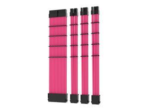 Asiahorse 18AWG PSU Cable Extension Sleeved Custom Power Supply Braided with Combs kit for ATX CPU GPU Modular Power Supply Unit /1x24 P/1x8P(4+4) CPU/2x8P(6+2)GPU/30CM 11.8Inch (Pink) Asiahorse 18AWG PSU Cable Extension Sleeved Custom Power Supply Braided with Combs kit for ATX CPU GPU Modular Power Supply Unit /1x24 P/1x8P(4+4) CPU/2x8P(6+2)GPU/30CM 11.8Inch (Pink)