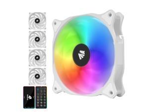 ASIAHORSE WD-001 120mm 5V ARGB Motherboard 12 Addressable LED 9 Blades Hydraulic Bearing White Case Fan (5 Pack-White) ASIAHORSE WD-001 120mm 5V ARGB Motherboard 12 Addressable LED 9 Blades Hydraulic Bearing White Case Fan (5 Pack-White)