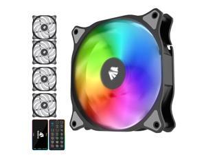 ASIAHORSE WD-001 120mm 5V ARGB Motherboard 12 Addressable LED 9 Blades Hydraulic Bearing White Case Fan (5 Pack-Black) ASIAHORSE WD-001 120mm 5V ARGB Motherboard 12 Addressable LED 9 Blades Hydraulic Bearing White Case Fan (5 Pack-Black)