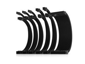 Asiahorse Power Supply Sleeved Cable for Power Supply Extension Cable Wire Kit 1x24-PIN/ 2x8-PIN (4+4) M/B,3x8-PIN (6+2) PCI-E 30cm Length with Combs(Dual EPS Black) Asiahorse Power Supply Sleeved Cable for Power Supply Extension Cable Wire Kit 1x24-PIN/ 2x8-PIN (4+4) M/B,3x8-PIN (6+2) PCI-E 30cm Length with Combs(Dual EPS Black)
