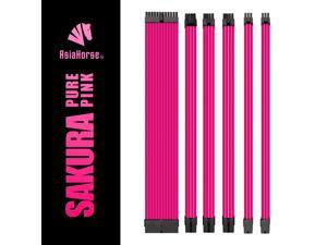 Asiahorse Customization Mod Sleeve Extension Power Supply Cable Kit 18AWG ATX/EPS/8-pin PCI-E/6-pin PCI-E (PINK) Asiahorse Customization Mod Sleeve Extension Power Supply Cable Kit 18AWG ATX/EPS/8-pin PCI-E/6-pin PCI-E (PINK)