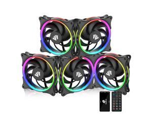 Asiahorse ARGB 5V Motherboard Sync/Analog PWM Controller 20 Addressable LEDs 120mm Hydraulic Bearing Case/Radiator Fan(5 Pack) Asiahorse ARGB 5V Motherboard Sync/Analog PWM Controller 20 Addressable LEDs 120mm Hydraulic Bearing Case/Radiator Fan(5 Pack)