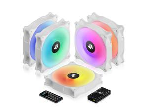 ASIAHORSE WD-001 120mm 5V ARGB Motherboard 12 Addressable LED 9 Blades Hydraulic Bearing White Case Fan (5 Pack-White) ASIAHORSE WD-001 120mm 5V ARGB Motherboard 12 Addressable LED 9 Blades Hydraulic Bearing White Case Fan (5 Pack-White)